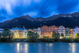 Innsbruck and the Nordkette at the blue hour by Melanie Viola