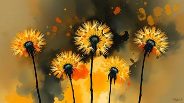 Dandelions Abstract von Linda de Klein