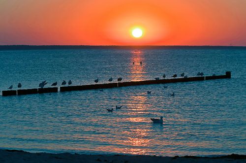 A romantic sunset on the Baltic Sea island of Rügen