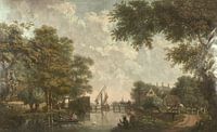 Drie behangselschilderingen van een Hollands landschap, Jurriaan Andriessen van Meesterlijcke Meesters thumbnail