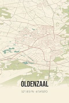 Vintage landkaart van Oldenzaal (Overijssel) van MijnStadsPoster