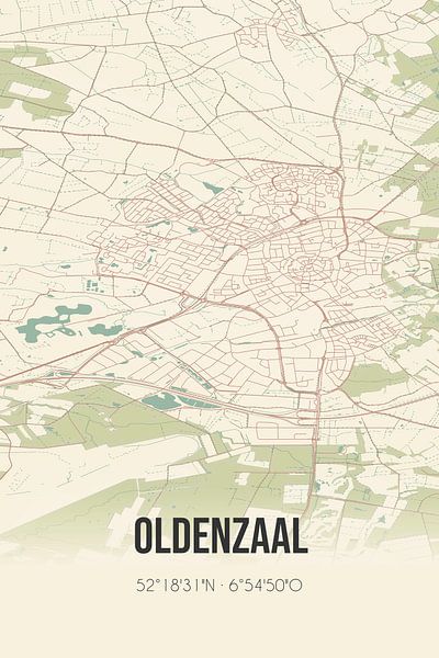 Carte ancienne de Oldenzaal (Overijssel) par Affiches de lieux