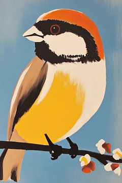 Oranje Vogel | Vogel met Oranje Hoofd van Modern Collection
