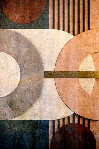Abstracte geometrische kunst in Scandinavische stijl, neutrale kleur 003