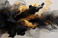 Abstract explosion in black and gold