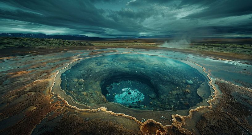 Vredige diepte voordat het borrelt van fernlichtsicht