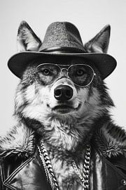 Wolf in fashionable clothes by Poster Art Shop