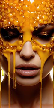 Very pretty photo model covered in honey by Art Bizarre