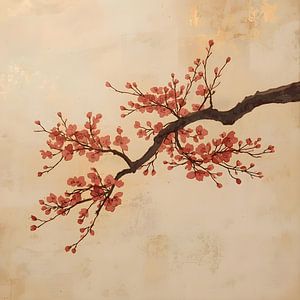 Branche fleurie Japandi