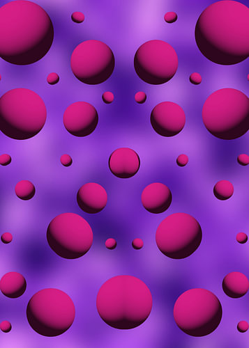 3D Floating Purple Spheres Modern Abstract Wall Art