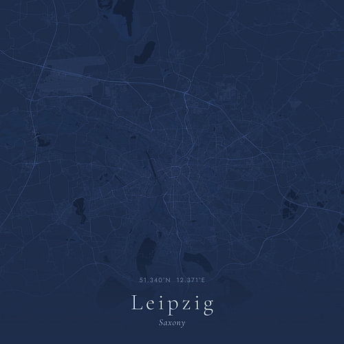Historische Landkarte von Leipzig, Deutschland