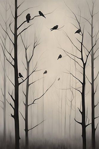 Fantasie Verhaal Vogels Schilderij