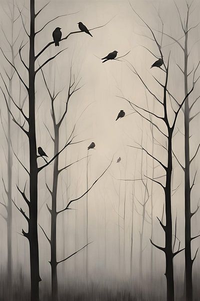 Fantasy Story Birds Painting by ComfortQ