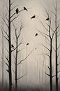 Fantasy Story Birds Painting by ComfortQ thumbnail