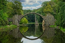 A view of the Rakotzbrücke bridge in Kromlauer Park by Andreas Völkel