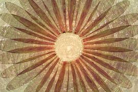 Botanische cirkel van bladeren in natuur tinten van Lisette Rijkers