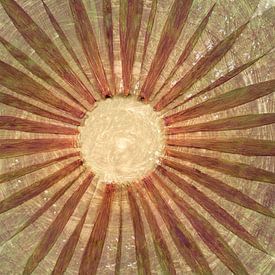 Botanical circle of leaves in nature tones by Lisette Rijkers