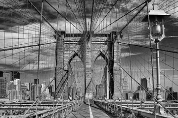 Brooklyn Bridge in New York City U.S.A. One of the most striking bridges that New York has to offer. by Wout Kok