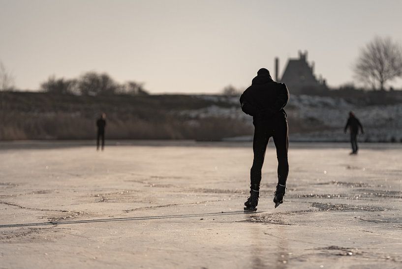Schaatsers op het ijs van Percy's fotografie