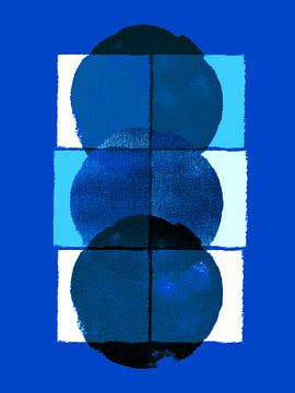 Scandinavisch minimalisme Diep maritiem blauw van Mad Dog Art