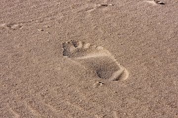 Voetstap op het strand