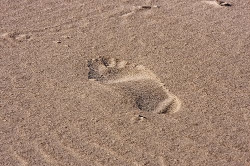 Voetstap op het strand