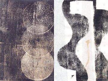 Moderne abstracte kunst. Vormen in zwart en wit