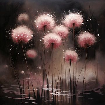 Verstilde Roze Pracht: Een Zee van Alliums in Dromerig Licht van Karina Brouwer