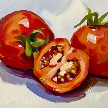 Sappige Rijkdom van Vers Gesneden Tomaten van Color Square