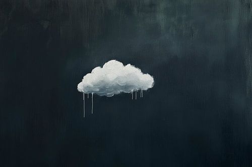 Droevige wolk op donkere achtergrond
