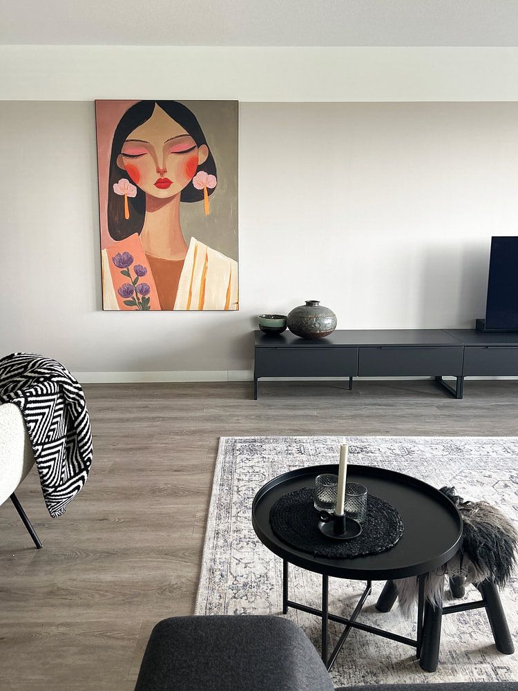 Kleurrijk, modern en abstract portret  van Carla Van Iersel 