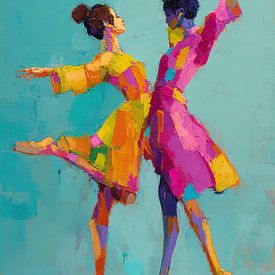 Tanzen Frauen | Dynamischer Rhythmus in Bewegung von Wunderbare Kunst