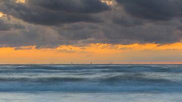 Coucher de soleil sur la plage de la mer du Nord sur Frank Smit Fotografie