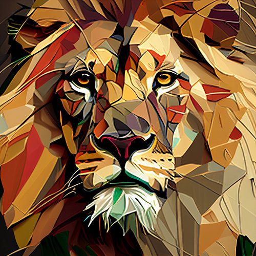 Portrait of lion abstract