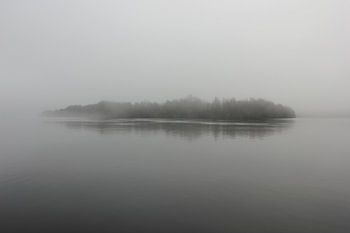 Ön island, Umeå (Sweden) in fog