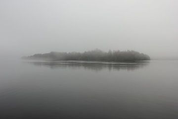 Ön island, Umeå (Sweden) in fog van Armand L'Ortije
