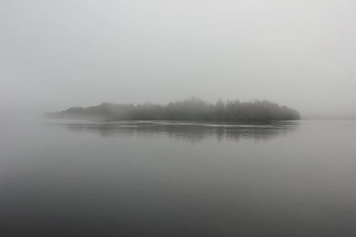 Ön island, Umeå (Sweden) in fog