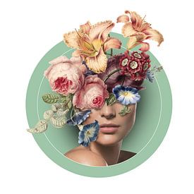 Zelfportret met bloemen (9 kleur) van toon joosen