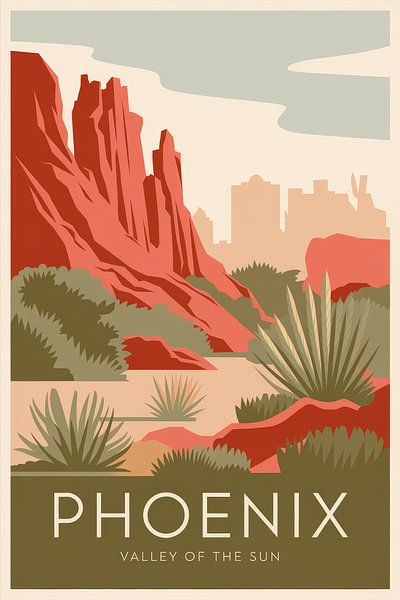 Phoenix, Arizona Vintage Travel Poster by Poster Art Shop
