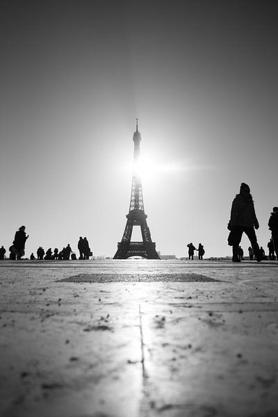 Zwart wit Eiffeltoren von Bas Glaap
