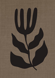 Linen collection - black flower two