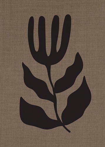 Linen collection - black flower two