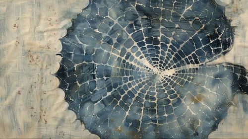 Indigo. Grafisch patroon in wabi-sabi stijl