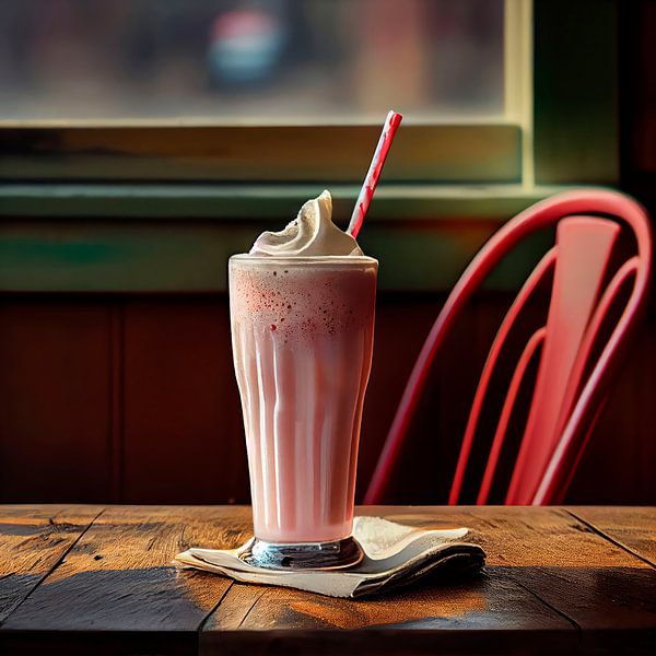 Verleidelijke Milkshake Aardbei van Maarten Knops