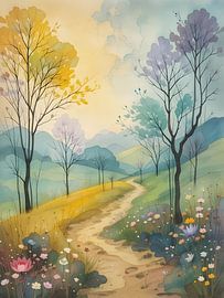 Watercolour of a path by HorizonArtistry