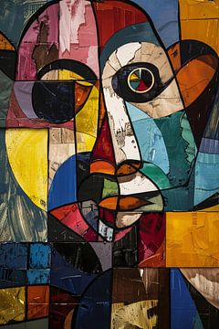 Abstract Kubistisch Portret in Kleur van Imperial Art House
