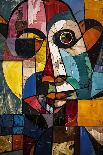 Abstract Kubistisch Portret in Kleur