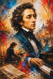 Painting of the composer Frédéric Chopin. by Johannes