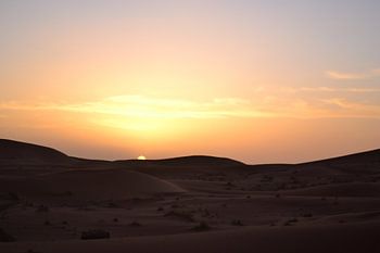 Zonsondergang in de Sahara, Marokko