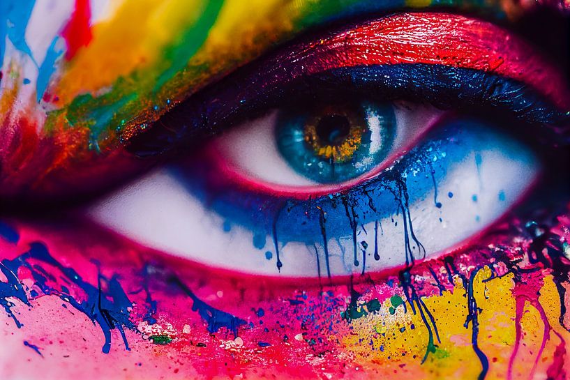 Abstracte kleuren in het oog Kunstschilderij Illustratie van Animaflora PicsStock